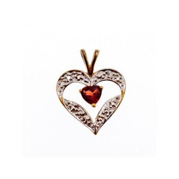 10K YELLOW & WHITE GOLD GARNET 