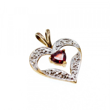10K Yellow & White Gold Garnet 