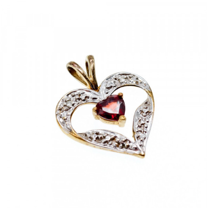 10K Yellow & White Gold Garnet 