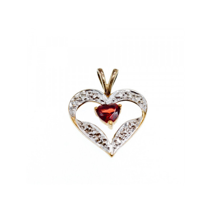 10K YELLOW & WHITE GOLD GARNET 