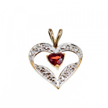 10K Yellow & White Gold Garnet 
