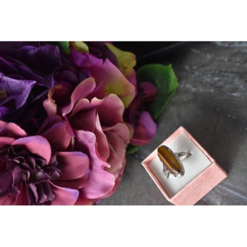 925 Sterling Silver Tiger's Eye Ring Size 8