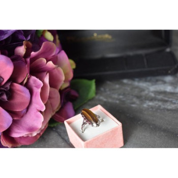 925 Sterling Silver Tiger's Eye Ring Size 8