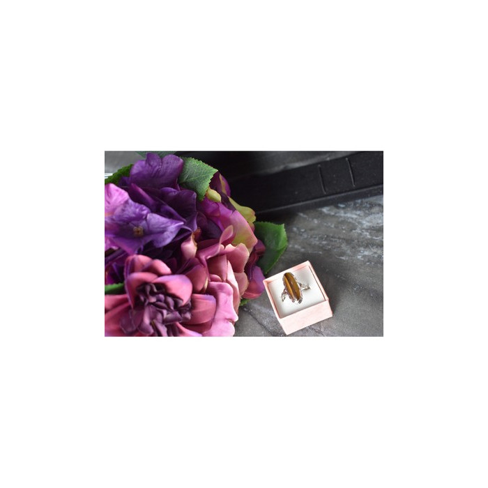 925 Sterling Silver Tiger's Eye Ring Size 8