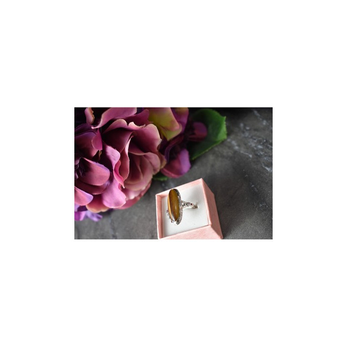 925 Sterling Silver Tiger's Eye Ring Size 8