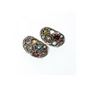 925 Sterling Silver Multi Gemstones Stud Earrings