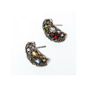 925 Sterling Silver Multi Gemstones Stud Earrings