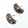 925 Sterling Silver Multi Gemstones Stud Earrings