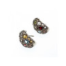 925 Sterling Silver Multi Gemstones Stud Earrings