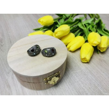 925 Sterling Silver Multi Gemstones Stud Earrings