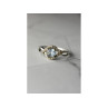 925 Sterling Silver Blue Spinel & CZ Ring Size 9