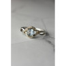 925 Sterling Silver Blue Spinel & CZ Ring Size 9