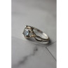 925 Sterling Silver Blue Spinel & CZ Ring Size 9