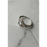 925 Sterling Silver Blue Spinel & CZ Ring Size 9