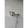 925 Sterling Silver Blue Spinel & CZ Ring Size 9