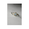 925 Sterling Silver Blue Spinel & CZ Ring Size 9