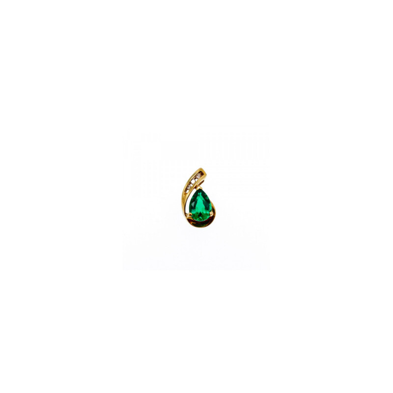 10K YELLOW GOLD EMERALD & SAPPHIRES PENDANT