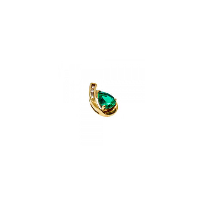 10K YELLOW GOLD EMERALD & SAPPHIRES PENDANT