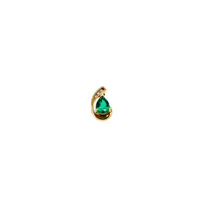 10K YELLOW GOLD EMERALD & SAPPHIRES PENDANT