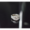 925 Sterling Silver CZ Double Ring Size 6.5