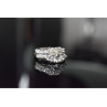 925 Sterling Silver CZ Double Ring Size 6.5
