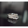 925 Sterling Silver CZ Double Ring Size 6.5