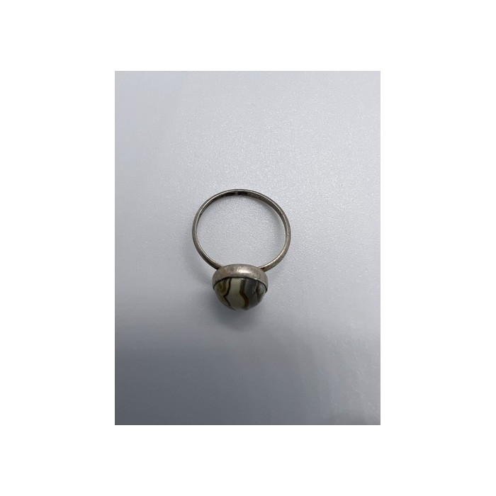 925 Sterling Silver & Agate Ring Size 4