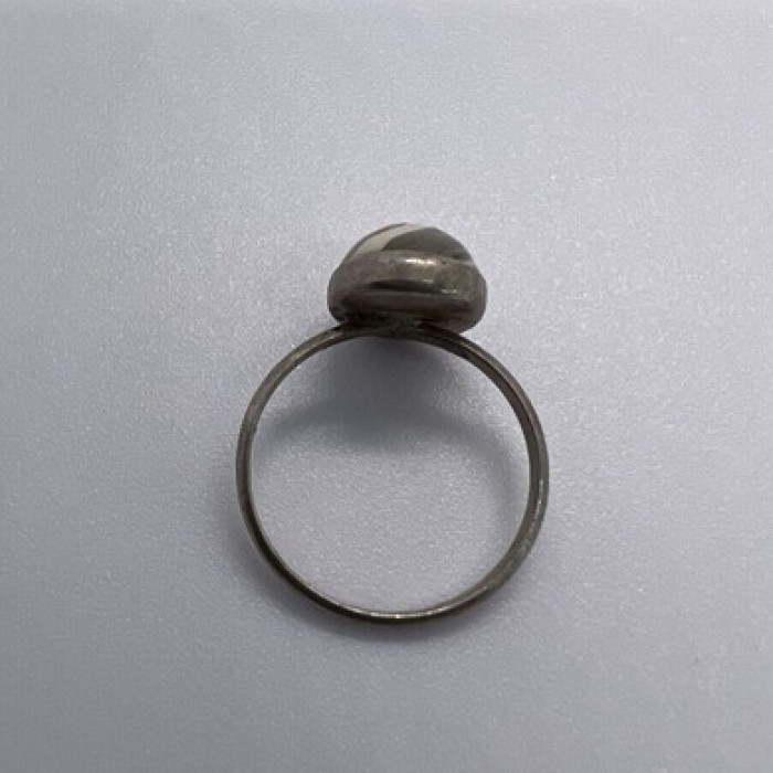 925 Sterling Silver & Agate Ring Size 4