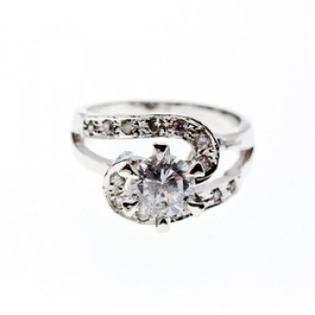 925 Sterling Silver White/Colorless CZ Ring Size 5.5