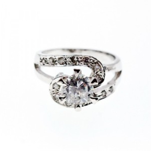 925 Sterling Silver White/Colorless CZ Ring Size 5.5