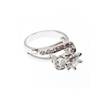 925 Sterling Silver White/colorless CZ Ring Size 5.5