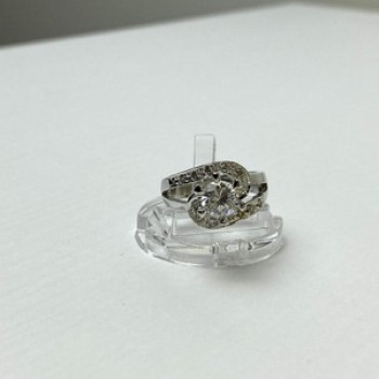 925 Sterling Silver White/Colorless CZ Ring Size 5.5