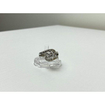 925 Sterling Silver White/colorless CZ Ring Size 5.5