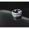 925 Sterling Silver London Blue & White Topaz Ring Size 6.5