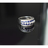 925 Sterling Silver London Blue & White Topaz Ring Size 6.5