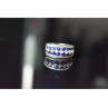 925 Sterling Silver London Blue & White Topaz Ring Size 6.5