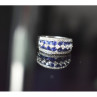 925 Sterling Silver London Blue & White Topaz Ring Size 6.5