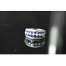 925 Sterling Silver London Blue & White Topaz Ring Size 6.5