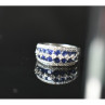 925 Sterling Silver London Blue & White Topaz Ring Size 6.5