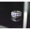 925 Sterling Silver London Blue & White Topaz Ring Size 6.5