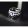 925 Sterling Silver London Blue & White Topaz Ring Size 6.5