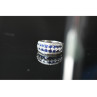 925 Sterling Silver London Blue & White Topaz Ring Size 6.5