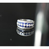 925 Sterling Silver London Blue & White Topaz Ring Size 6.5