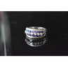 925 Sterling Silver London Blue & White Topaz Ring Size 6.5