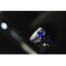 925 Sterling Silver London Blue & White Topaz Ring Size 6.5