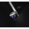 925 Sterling Silver London Blue & White Topaz Ring Size 6.5