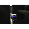 925 Sterling Silver London Blue & White Topaz Ring Size 6.5