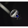 925 Sterling Silver London Blue & White Topaz Ring Size 6.5
