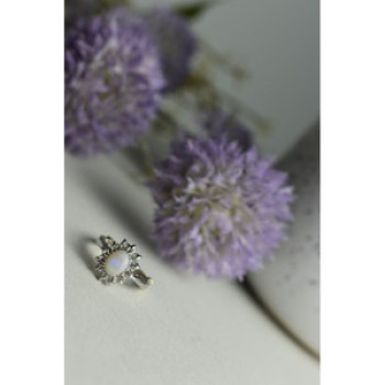 Vintage 925 Sterling Silver Opal & Quartz Ring Size 5.5