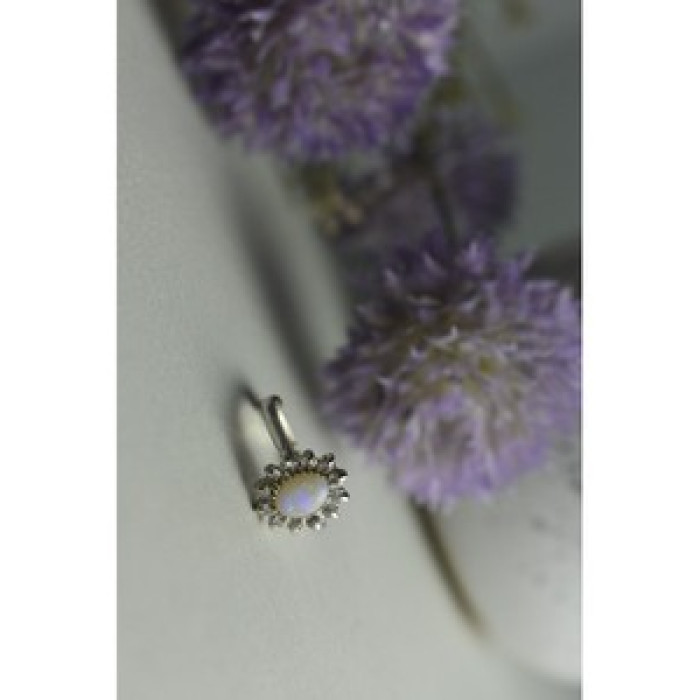 Vintage 925 Sterling Silver Opal & Quartz Ring Size 5.5